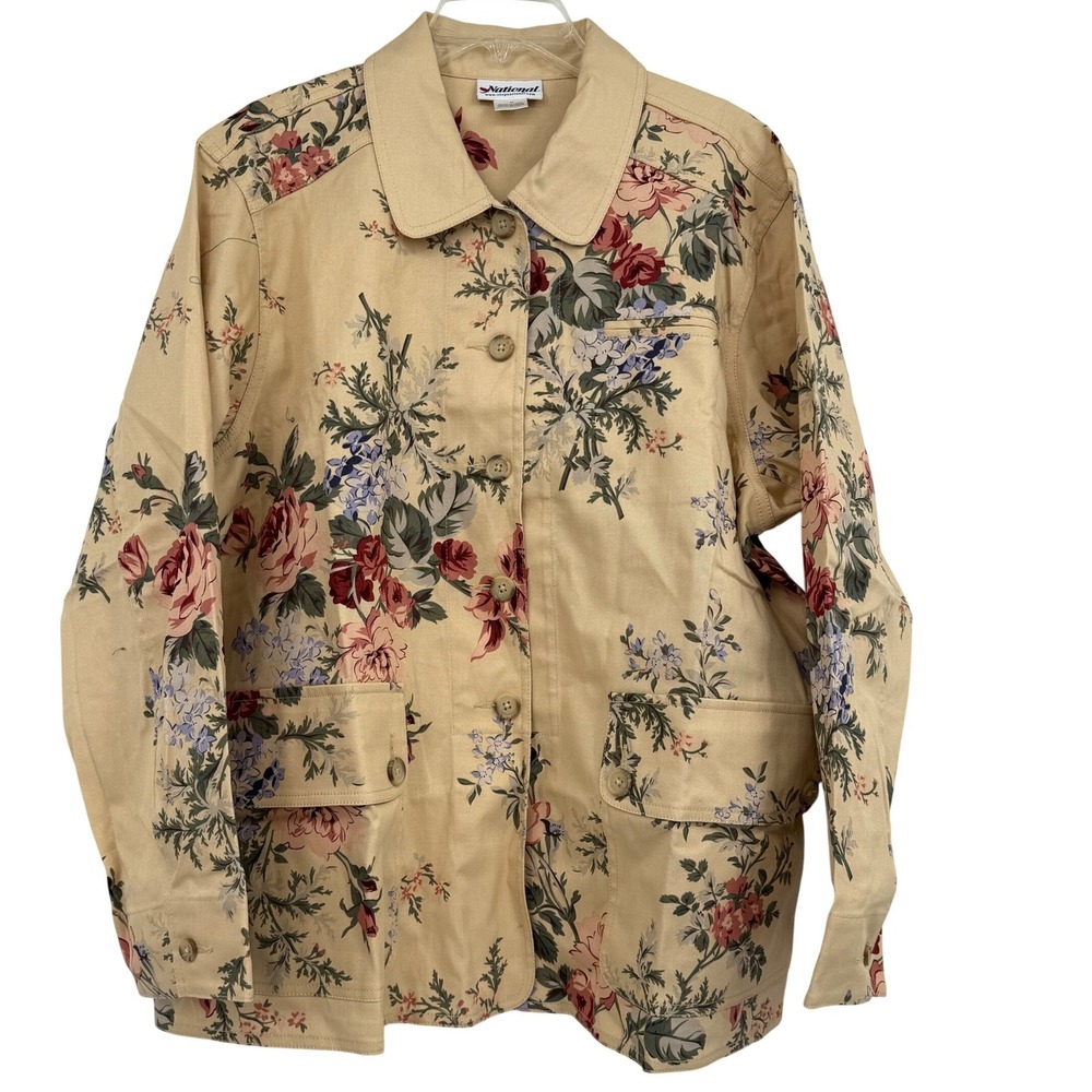 Country Road Floral Beige Utility Jacket